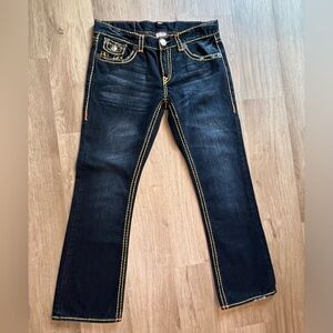 Men's True Religion Ricky Super T Straight Jeans Dark Wash Size 36 *SEE NOTE*